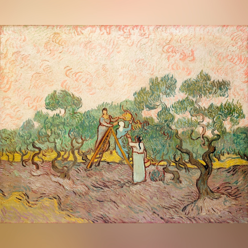 Houses and Figure (1890) by Vincent Van Gogh. Art Print